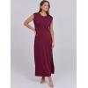 imageANRABESS Womens Maxi Dresses 2025 Summer Casual Sleeveless Sundress Crew Neck Loose Split Beach Long Shirt Dress with PocketsWine Red
