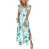 Floral Green White