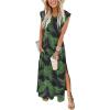 Navy Green Leaves
