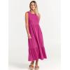 imageANRABESS Women Summer Casual Sleeveless Crewneck Sundress Aline Flowy Tiered Maxi Long Beach Dress Vacation OutfitsHot Pink