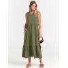 imageANRABESS Women Summer Casual Sleeveless Crewneck Sundress Aline Flowy Tiered Maxi Long Beach Dress Vacation OutfitsOlive