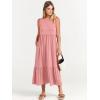 imageANRABESS Women Summer Casual Sleeveless Crewneck Sundress Aline Flowy Tiered Maxi Long Beach Dress Vacation OutfitsPink