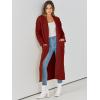imageANRABESS Womens Long Cardigan Sweater 2025 Oversized Coat Long Sleeve Open Front Knit Maxi Outwear Fall Trendy Jacket ClothesDark Red