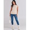 imageANRABESS Womens Summer Sleeveless Tops Casual Mock Neck Loose Fit Knit Lightweight Sweater Pullover TopApricot