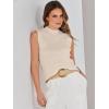 imageANRABESS Womens Summer Sleeveless Tops Casual Mock Neck Loose Fit Knit Lightweight Sweater Pullover TopApricot