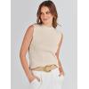 imageANRABESS Womens Summer Sleeveless Tops Casual Mock Neck Loose Fit Knit Lightweight Sweater Pullover TopApricot