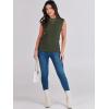 imageANRABESS Womens Summer Sleeveless Tops Casual Mock Neck Loose Fit Knit Lightweight Sweater Pullover TopArmy Green