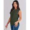 imageANRABESS Womens Summer Sleeveless Tops Casual Mock Neck Loose Fit Knit Lightweight Sweater Pullover TopArmy Green
