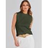 imageANRABESS Womens Summer Sleeveless Tops Casual Mock Neck Loose Fit Knit Lightweight Sweater Pullover TopArmy Green