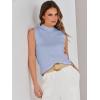 imageANRABESS Womens Summer Sleeveless Tops Casual Mock Neck Loose Fit Knit Lightweight Sweater Pullover TopBlue