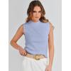 imageANRABESS Womens Summer Sleeveless Tops Casual Mock Neck Loose Fit Knit Lightweight Sweater Pullover TopBlue