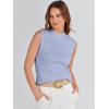 imageANRABESS Womens Summer Sleeveless Tops Casual Mock Neck Loose Fit Knit Lightweight Sweater Pullover TopBlue