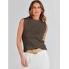 imageANRABESS Womens Summer Sleeveless Tops Casual Mock Neck Loose Fit Knit Lightweight Sweater Pullover TopBrown
