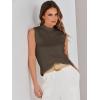 imageANRABESS Womens Summer Sleeveless Tops Casual Mock Neck Loose Fit Knit Lightweight Sweater Pullover TopBrown