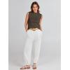 imageANRABESS Womens Summer Sleeveless Tops Casual Mock Neck Loose Fit Knit Lightweight Sweater Pullover TopBrown