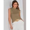 imageANRABESS Womens Summer Sleeveless Tops Casual Mock Neck Loose Fit Knit Lightweight Sweater Pullover TopCamel