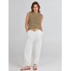 imageANRABESS Womens Summer Sleeveless Tops Casual Mock Neck Loose Fit Knit Lightweight Sweater Pullover TopCamel