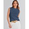 imageANRABESS Womens Summer Sleeveless Tops Casual Mock Neck Loose Fit Knit Lightweight Sweater Pullover TopDark Blue