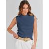 imageANRABESS Womens Summer Sleeveless Tops Casual Mock Neck Loose Fit Knit Lightweight Sweater Pullover TopDark Blue