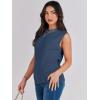 imageANRABESS Womens Summer Sleeveless Tops Casual Mock Neck Loose Fit Knit Lightweight Sweater Pullover TopDark Blue