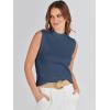 imageANRABESS Womens Summer Sleeveless Tops Casual Mock Neck Loose Fit Knit Lightweight Sweater Pullover TopDark Blue