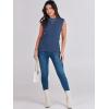 imageANRABESS Womens Summer Sleeveless Tops Casual Mock Neck Loose Fit Knit Lightweight Sweater Pullover TopDeep Blue