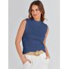 imageANRABESS Womens Summer Sleeveless Tops Casual Mock Neck Loose Fit Knit Lightweight Sweater Pullover TopDeep Blue