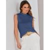 imageANRABESS Womens Summer Sleeveless Tops Casual Mock Neck Loose Fit Knit Lightweight Sweater Pullover TopDeep Blue