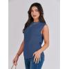 imageANRABESS Womens Summer Sleeveless Tops Casual Mock Neck Loose Fit Knit Lightweight Sweater Pullover TopDeep Blue