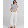 imageANRABESS Womens Summer Sleeveless Tops Casual Mock Neck Loose Fit Knit Lightweight Sweater Pullover TopGrey