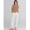 imageANRABESS Womens Summer Sleeveless Tops Casual Mock Neck Loose Fit Knit Lightweight Sweater Pullover TopKhaki