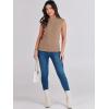 imageANRABESS Womens Summer Sleeveless Tops Casual Mock Neck Loose Fit Knit Lightweight Sweater Pullover TopKhaki