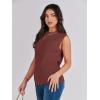 imageANRABESS Womens Summer Sleeveless Tops Casual Mock Neck Loose Fit Knit Lightweight Sweater Pullover TopMaroon