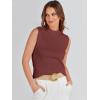 imageANRABESS Womens Summer Sleeveless Tops Casual Mock Neck Loose Fit Knit Lightweight Sweater Pullover TopMaroon