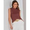 imageANRABESS Womens Summer Sleeveless Tops Casual Mock Neck Loose Fit Knit Lightweight Sweater Pullover TopMaroon