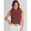 imageANRABESS Womens Summer Sleeveless Tops Casual Mock Neck Loose Fit Knit Lightweight Sweater Pullover TopMaroon