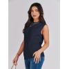 imageANRABESS Womens Summer Sleeveless Tops Casual Mock Neck Loose Fit Knit Lightweight Sweater Pullover TopNavy Blue