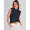 imageANRABESS Womens Summer Sleeveless Tops Casual Mock Neck Loose Fit Knit Lightweight Sweater Pullover TopNavy Blue