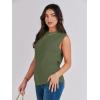 imageANRABESS Womens Summer Sleeveless Tops Casual Mock Neck Loose Fit Knit Lightweight Sweater Pullover TopOlive