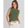 imageANRABESS Womens Summer Sleeveless Tops Casual Mock Neck Loose Fit Knit Lightweight Sweater Pullover TopOlive