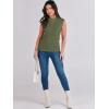 imageANRABESS Womens Summer Sleeveless Tops Casual Mock Neck Loose Fit Knit Lightweight Sweater Pullover TopOlive