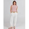 imageANRABESS Womens Summer Sleeveless Tops Casual Mock Neck Loose Fit Knit Lightweight Sweater Pullover TopPink
