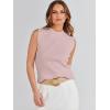 imageANRABESS Womens Summer Sleeveless Tops Casual Mock Neck Loose Fit Knit Lightweight Sweater Pullover TopPink