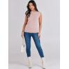 imageANRABESS Womens Summer Sleeveless Tops Casual Mock Neck Loose Fit Knit Lightweight Sweater Pullover TopPink