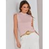 imageANRABESS Womens Summer Sleeveless Tops Casual Mock Neck Loose Fit Knit Lightweight Sweater Pullover TopPink