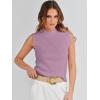 imageANRABESS Womens Summer Sleeveless Tops Casual Mock Neck Loose Fit Knit Lightweight Sweater Pullover TopPurple