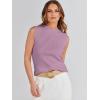 imageANRABESS Womens Summer Sleeveless Tops Casual Mock Neck Loose Fit Knit Lightweight Sweater Pullover TopPurple