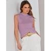 imageANRABESS Womens Summer Sleeveless Tops Casual Mock Neck Loose Fit Knit Lightweight Sweater Pullover TopPurple