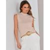 imageANRABESS Womens Summer Sleeveless Tops Casual Mock Neck Loose Fit Knit Lightweight Sweater Pullover TopRed Apricot