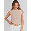 imageANRABESS Womens Summer Sleeveless Tops Casual Mock Neck Loose Fit Knit Lightweight Sweater Pullover TopRed Apricot